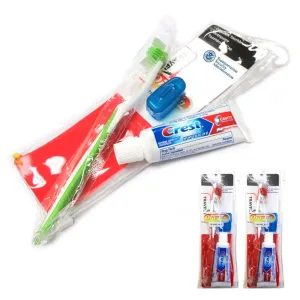 12 Packs Travel Toothbrush Kit Cover Crest Toothpaste Individually Wrap Portable