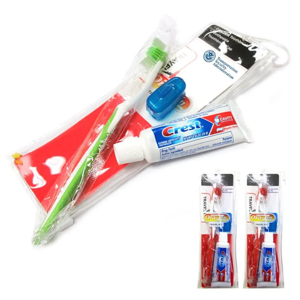 12 Packs Travel Toothbrush Kit Cover Crest Toothpaste Individually Wrap Portable