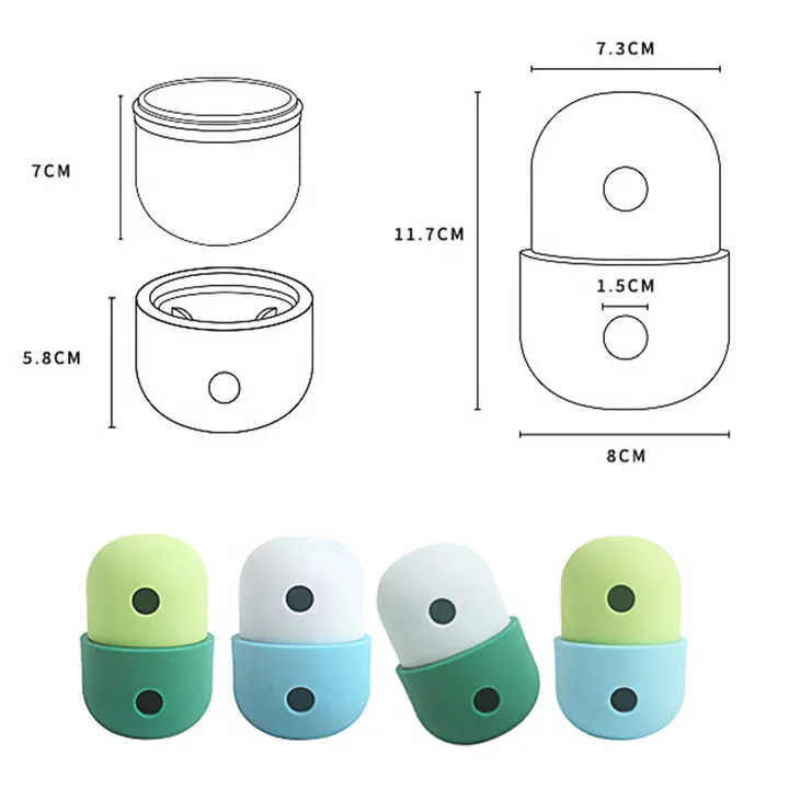 2 Pcs White & Blue Interactive Pet Treat Dispensing Ball | Food-Grade Silicone Rolling Toy for Dogs | 1.5 cm Leakage Hole