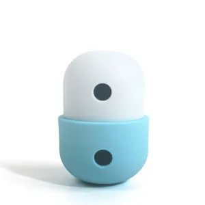 2 Pcs White & Blue Interactive Pet Treat Dispensing Ball | Food-Grade Silicone Rolling Toy for Dogs | 1.5 cm Leakage Hole
