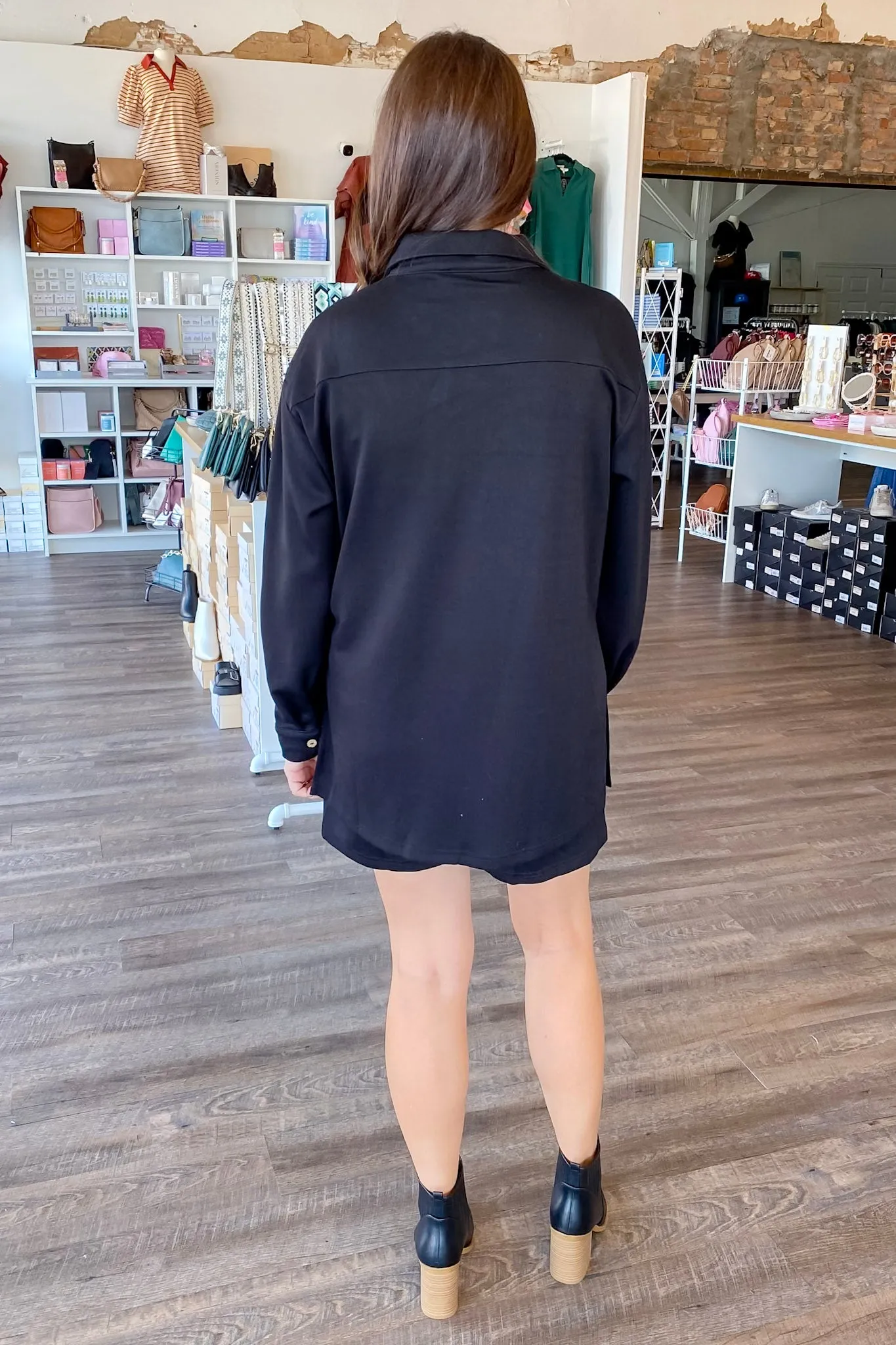 A Two In One Black Button Romper
