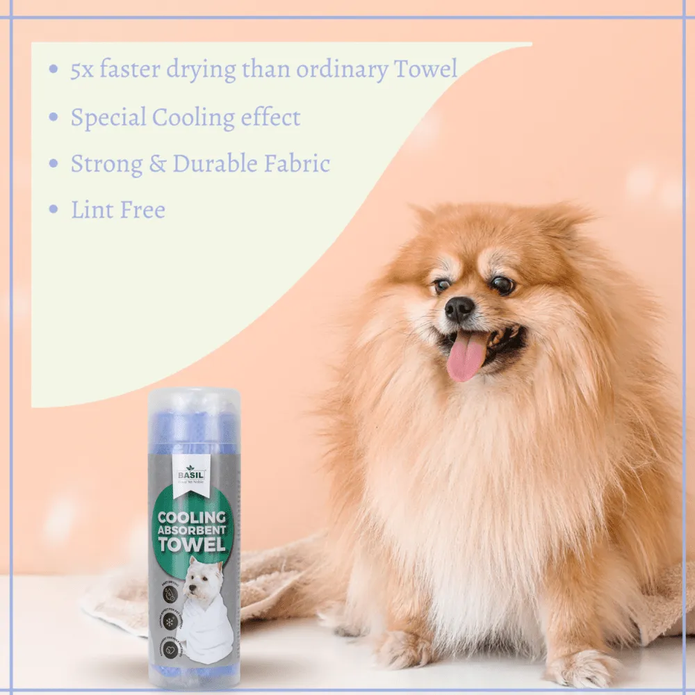 Basil Absorbent & Cooling Towel for Dogs and Cats (Purple)