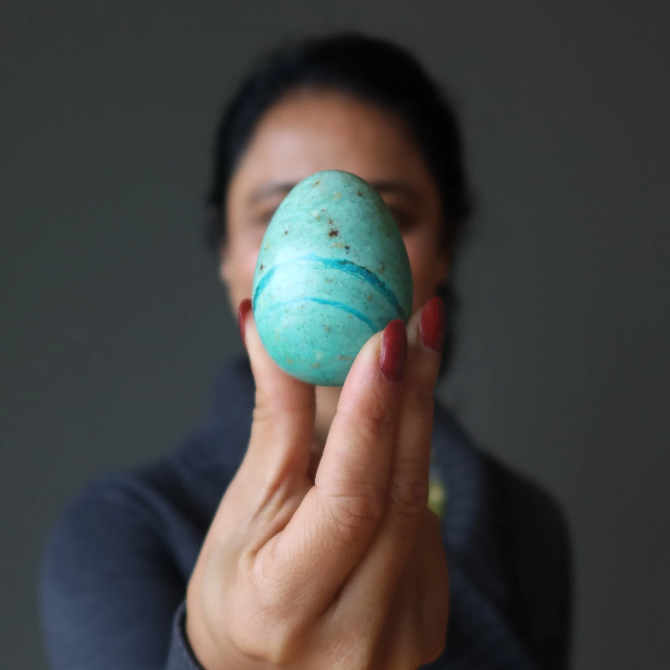 Chrysocolla Egg Land and Sea Natural Beauty Turquoise Stone