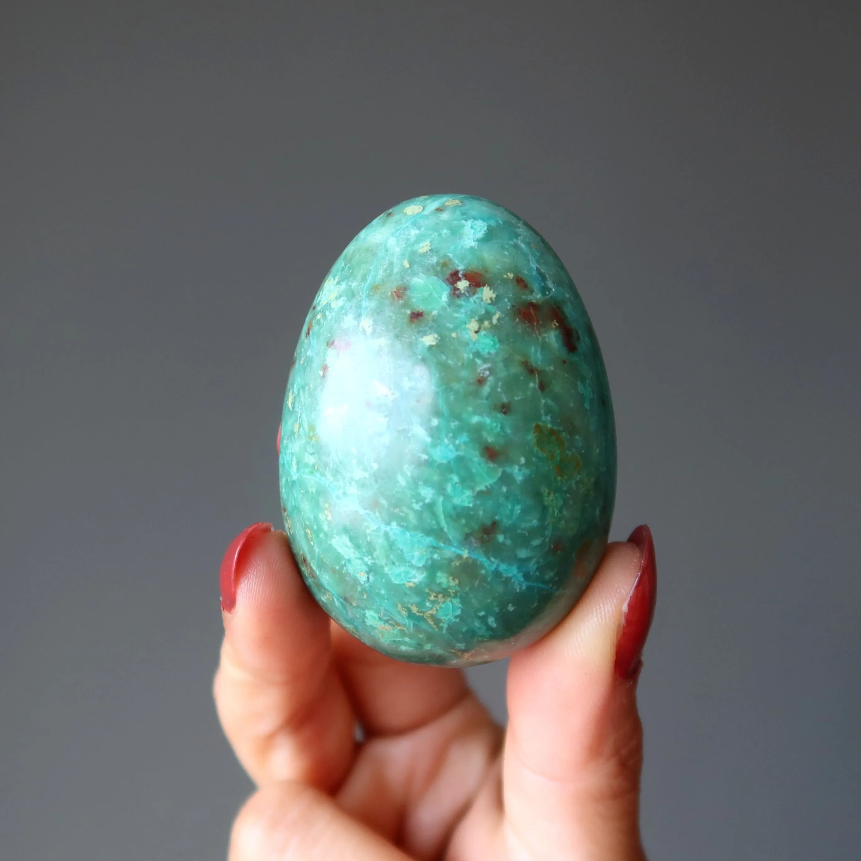 Chrysocolla Egg Land and Sea Natural Beauty Turquoise Stone