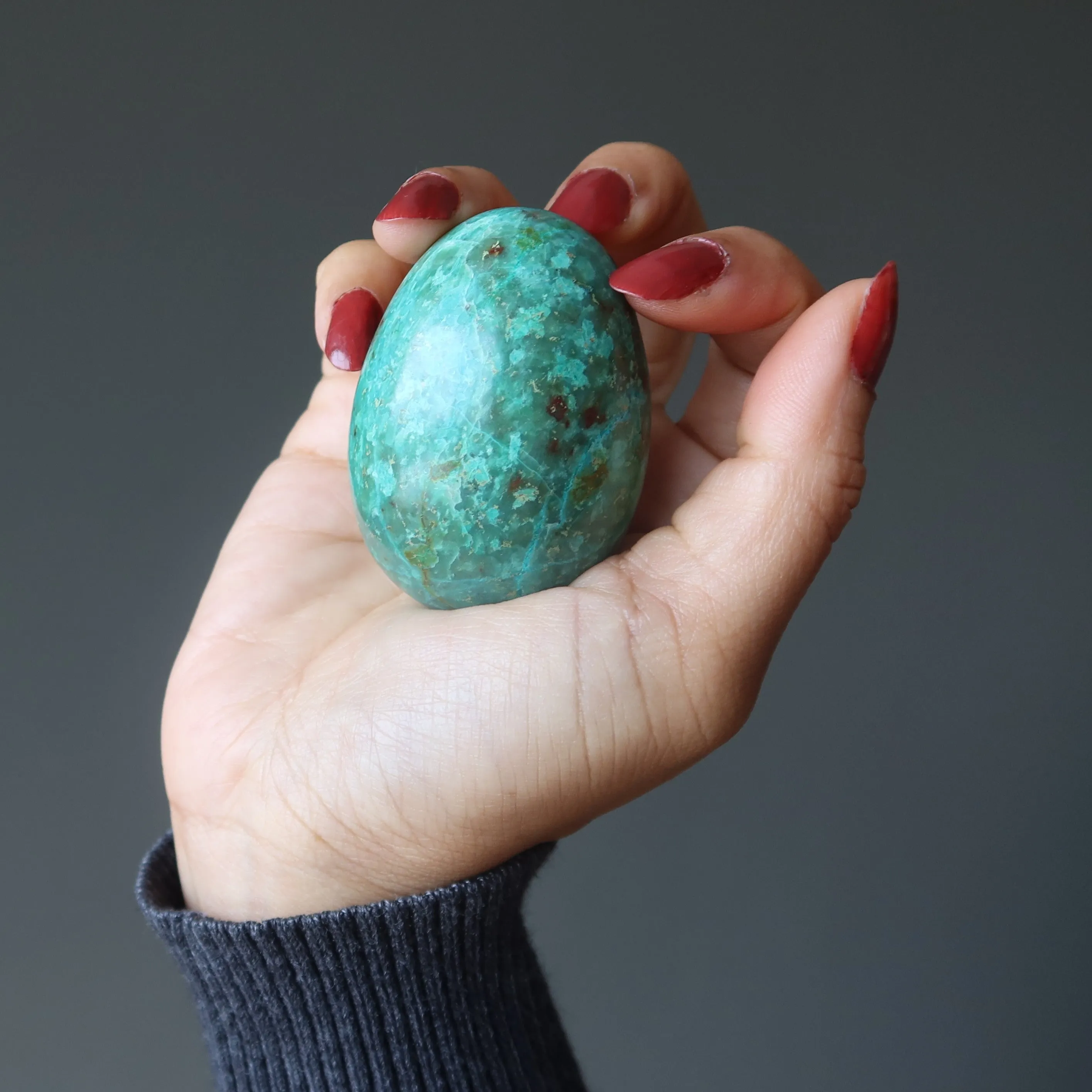 Chrysocolla Egg Land and Sea Natural Beauty Turquoise Stone
