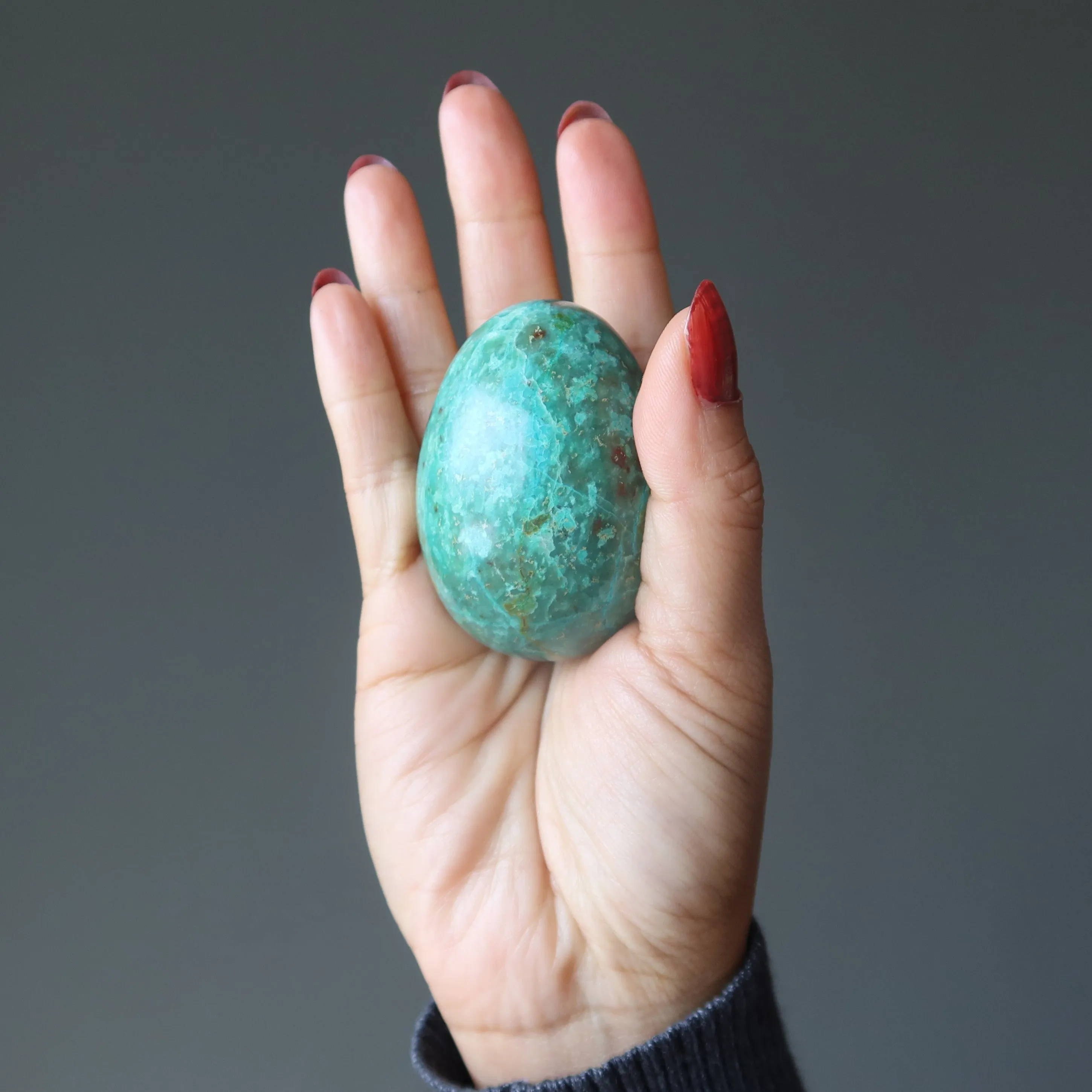 Chrysocolla Egg Land and Sea Natural Beauty Turquoise Stone