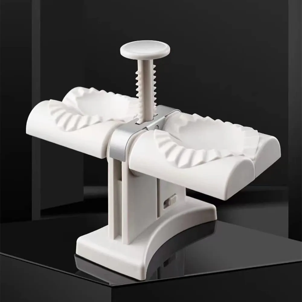 Collfa Automatic Dumpling Maker Mold Manual Ravioli Press Machine Dumpling Press Set Double Heads Mold Make 2 At A Time Quick Dumpling Empanadas Pierogi Maker Tool For Home,Kitchen Restaurant 2in1