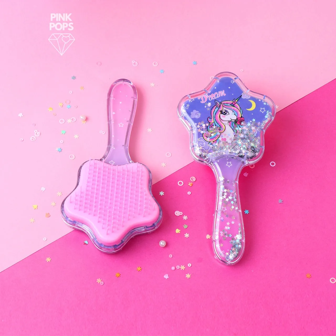 Confetti Star Unicorn & Mermaid Hair Brush