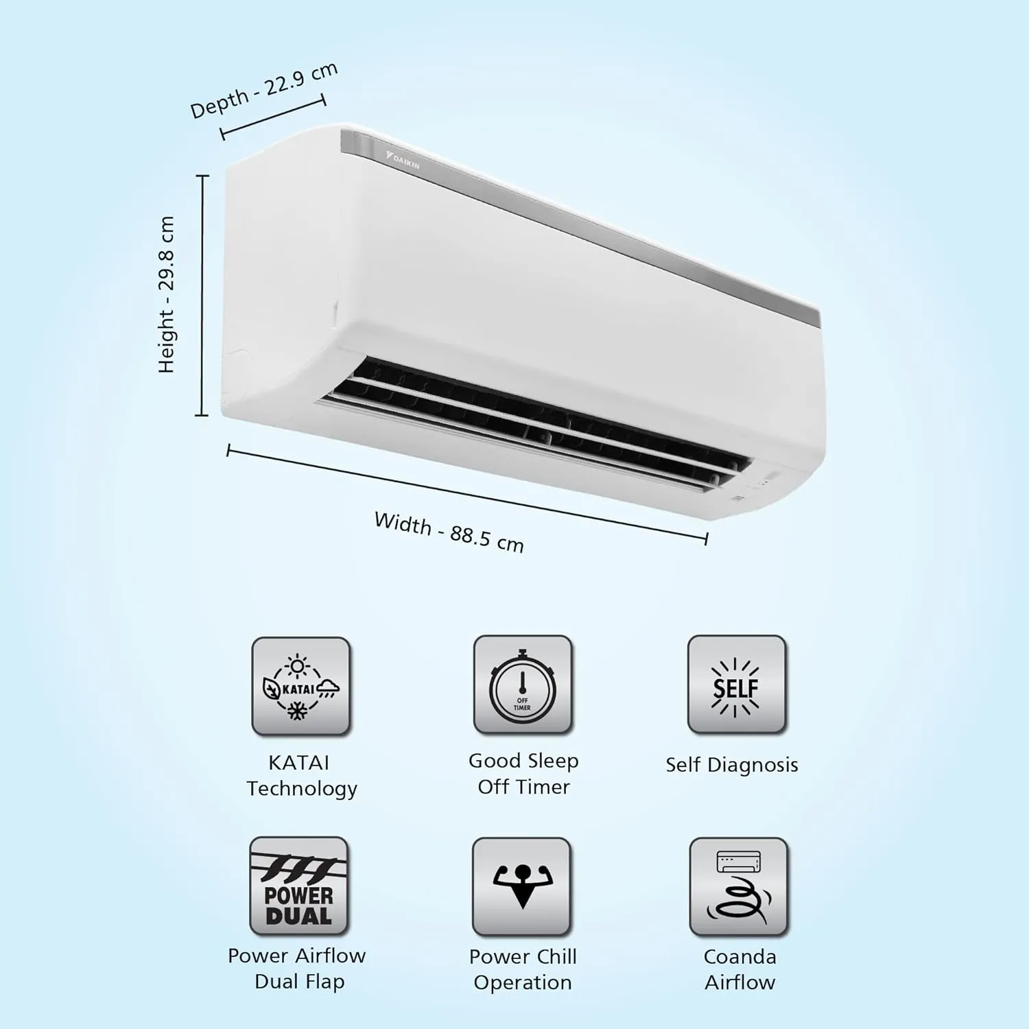 Daikin FTL50UV16V7 1.5 Ton 3 Star KATAI Technology, Fixed Speed Split AC (Alloy, PM 2.5, White)