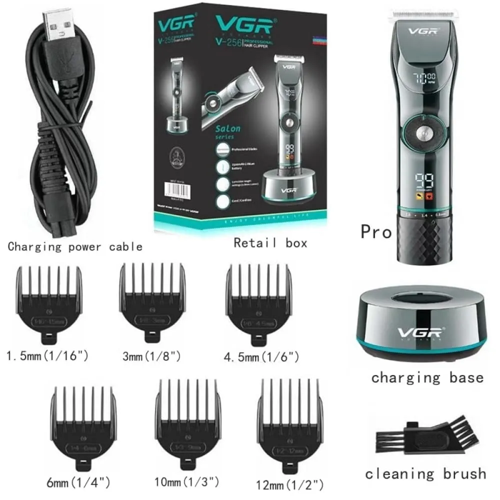 Electric Lithium Battery Rechargeable 15-speed Adjustable Hair Trimmer for Men