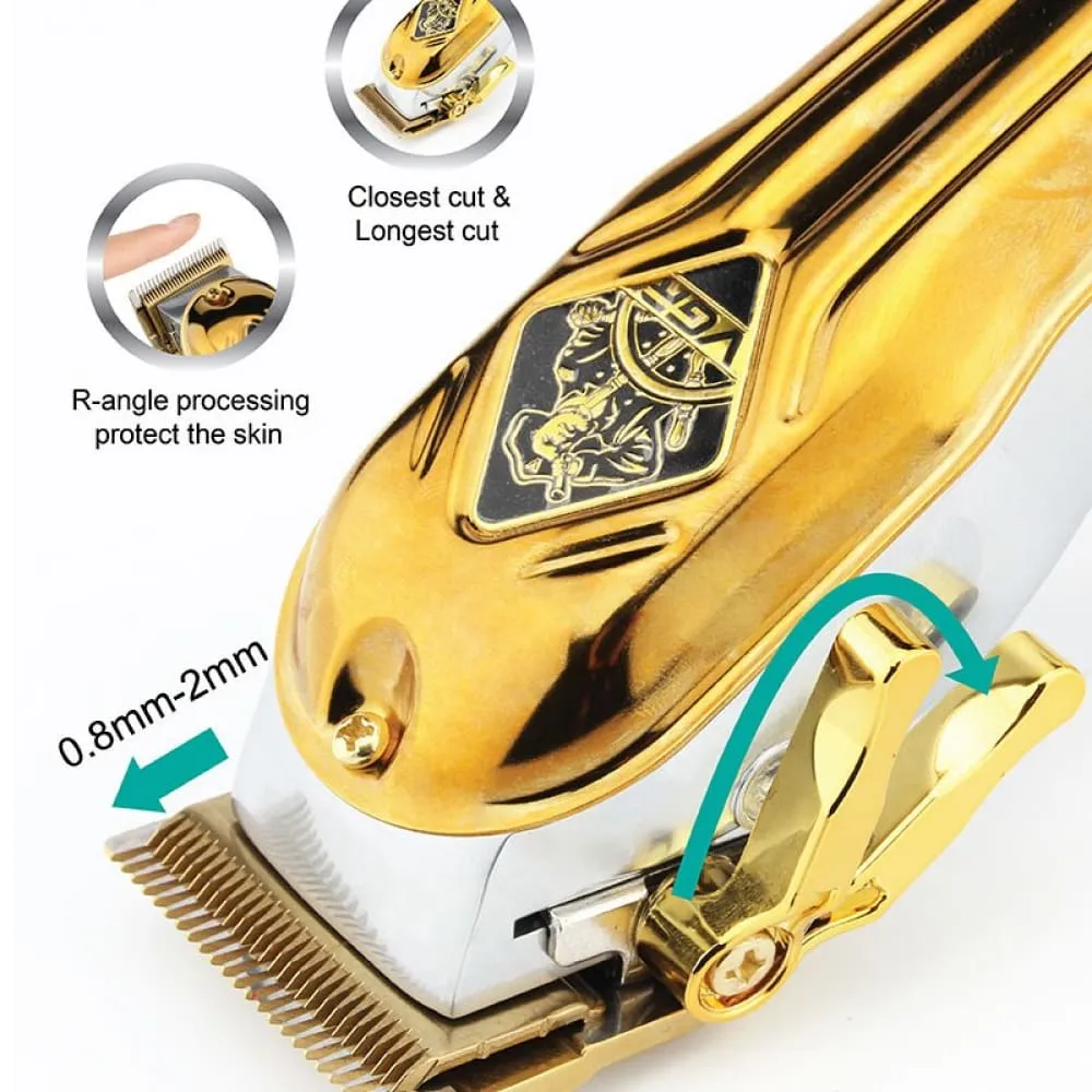 Full Metal Electric Rechargeable Cordless Adjustable Hair Trimmer for Men