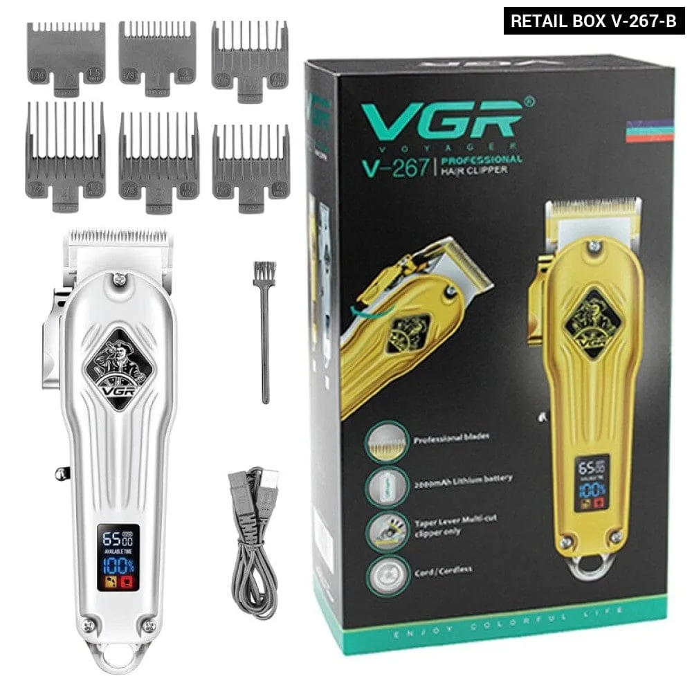 Full Metal Electric Rechargeable Cordless Adjustable Hair Trimmer for Men