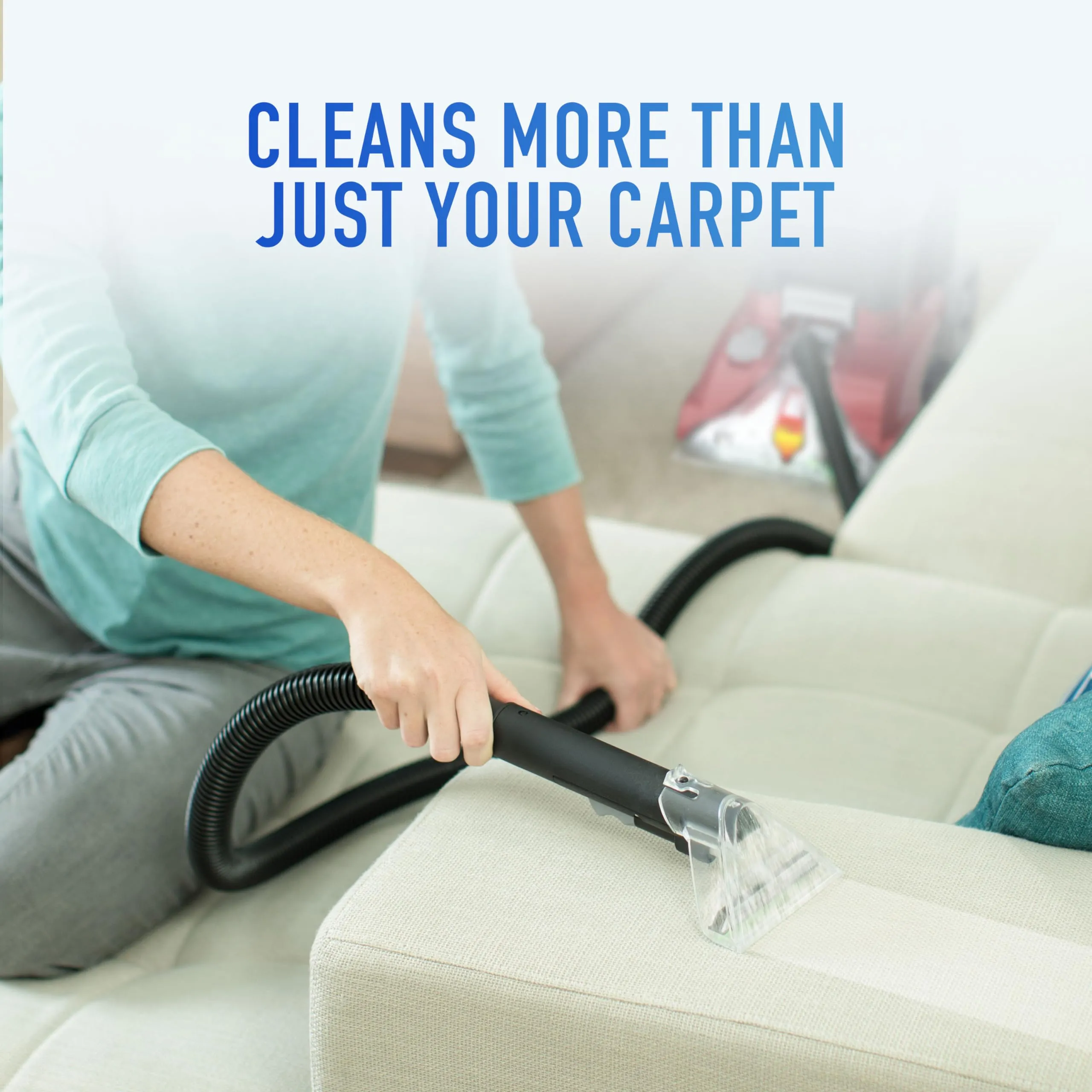 Hoover Power Scrub Deluxe Carpet Cleaner Machine, Upright Shampooer, FH50150, Red
