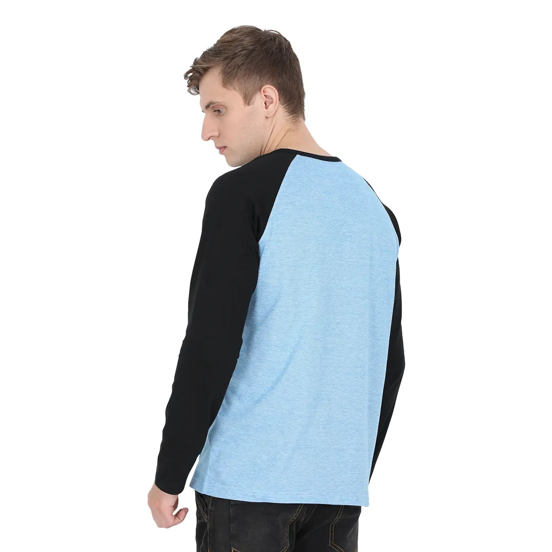 Men's rPET with Recycled Cotton Round Neck Henley Raglan TShirt