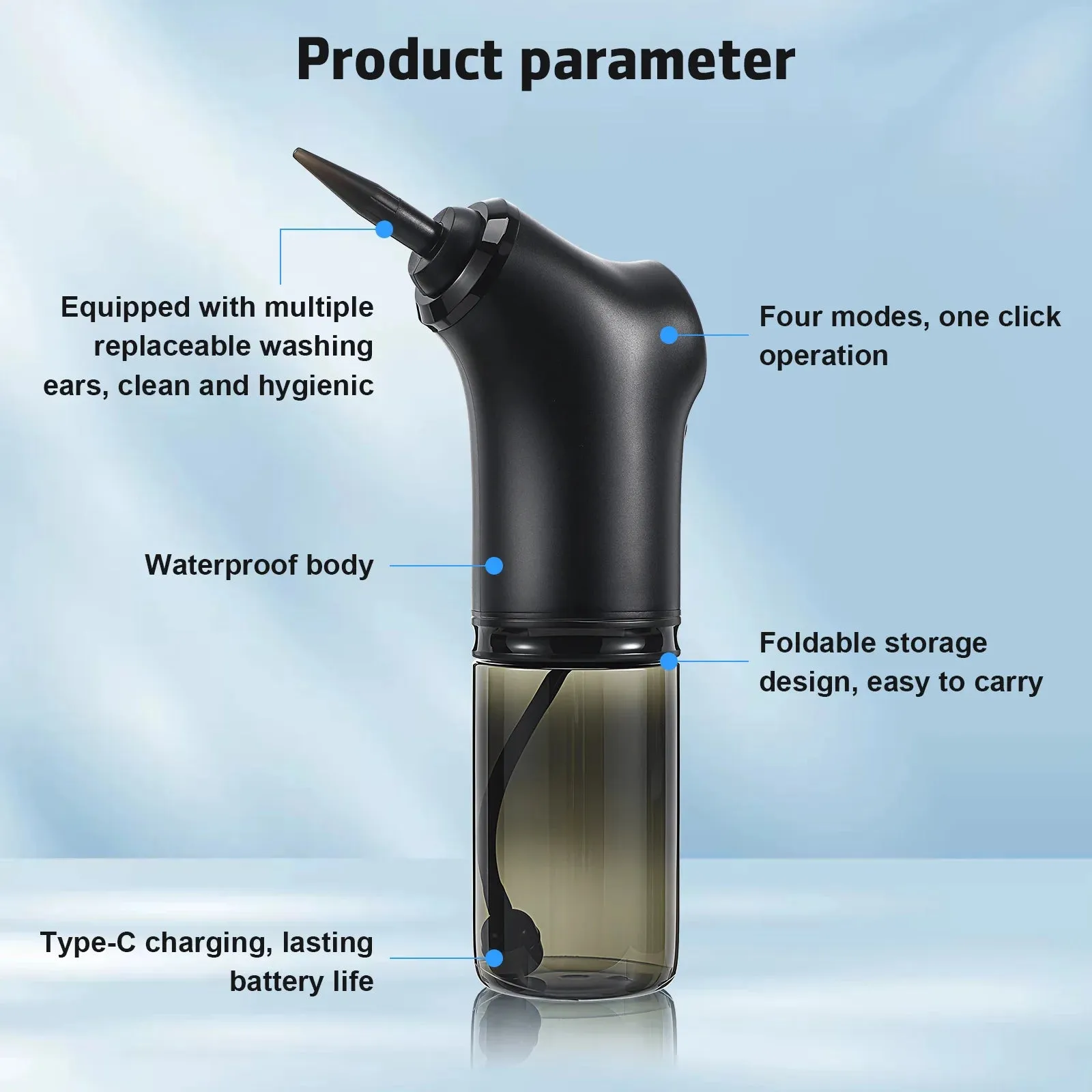 Portable Ear Cleaner Irrigator Cleaning Kit Earwax Removal Water Flusher Multifunction Ear Cleaner