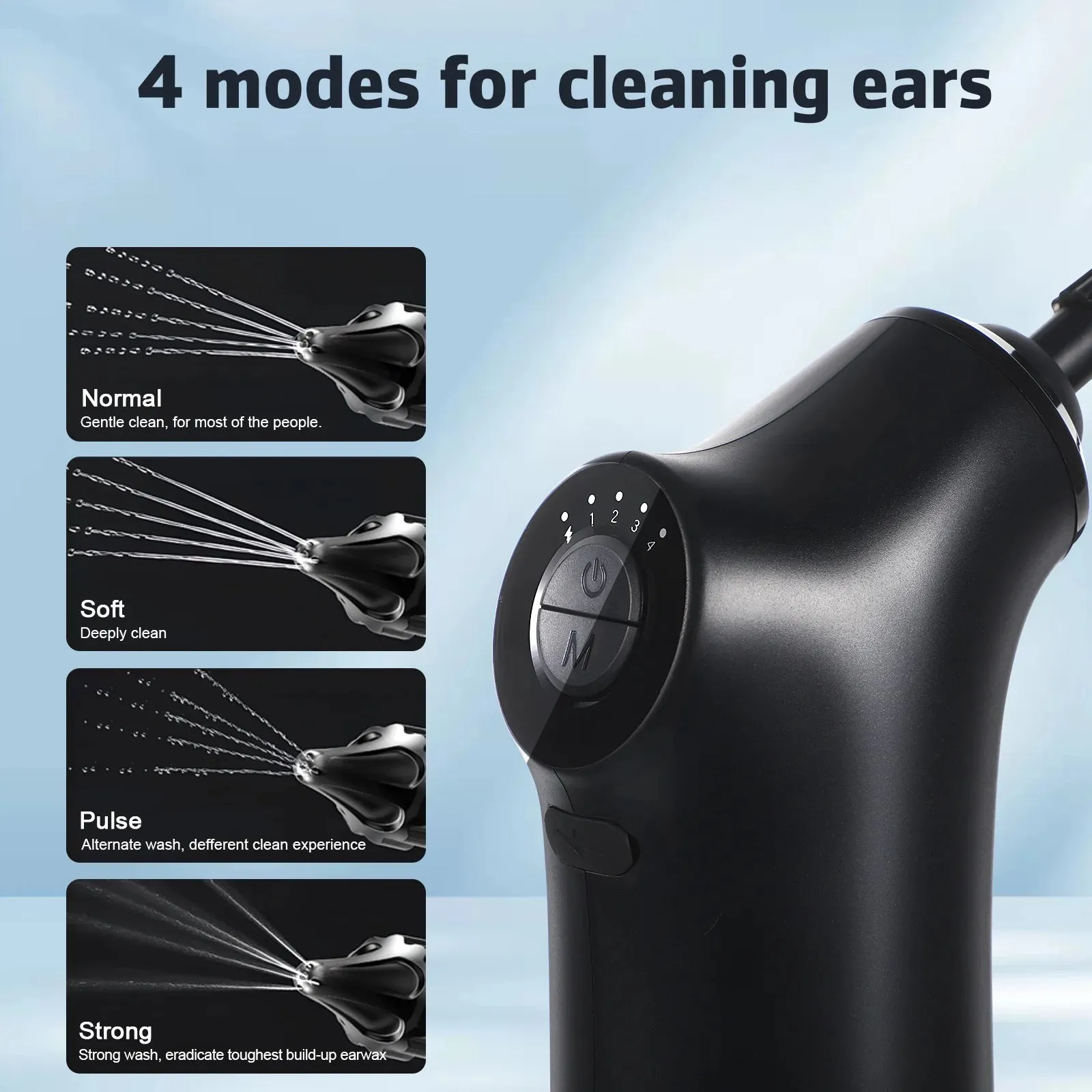 Portable Ear Cleaner Irrigator Cleaning Kit Earwax Removal Water Flusher Multifunction Ear Cleaner