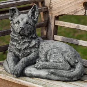 Shepherd Puppy Cast Stone Garden Statue | Dog Statue