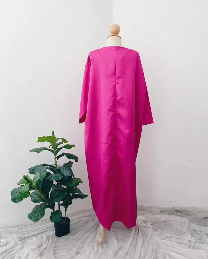 Silky Two in One Plain Kaftan
