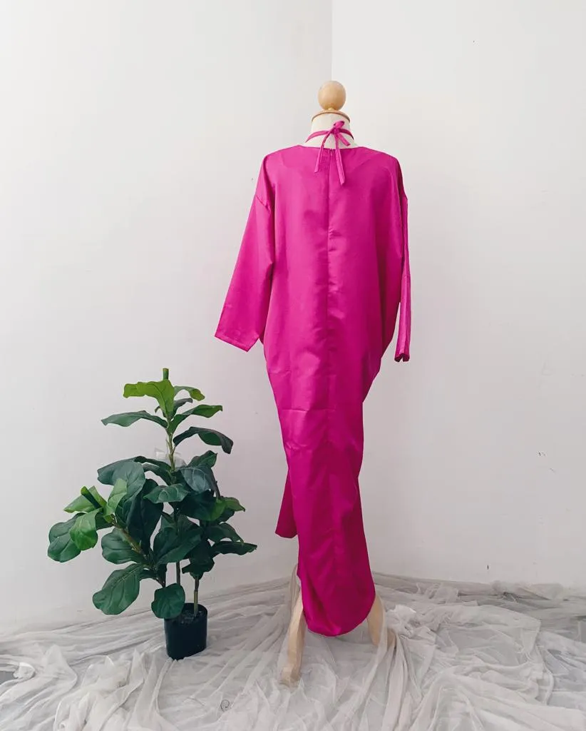 Silky Two in One Plain Kaftan