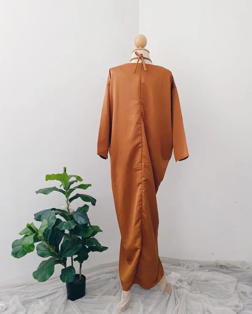Silky Two in One Plain Kaftan