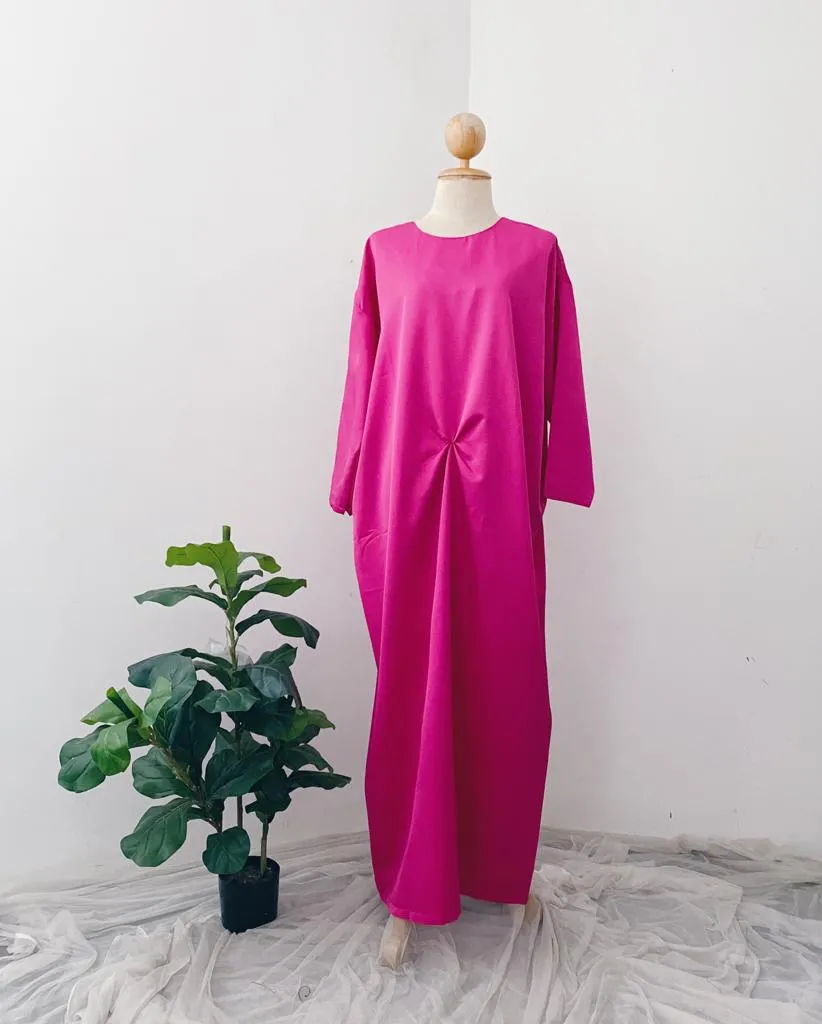 Silky Two in One Plain Kaftan