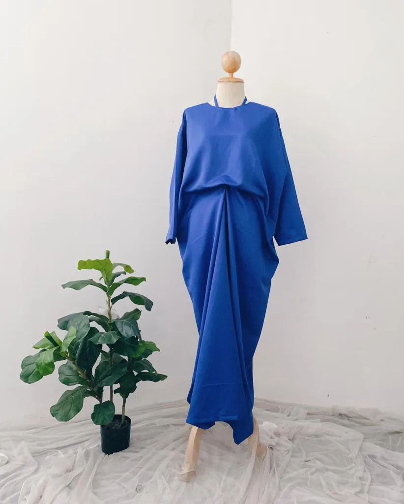 Silky Two in One Plain Kaftan