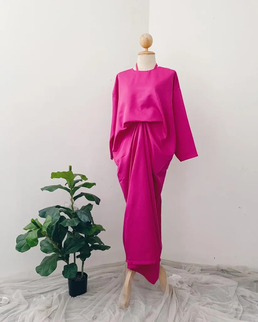 Silky Two in One Plain Kaftan