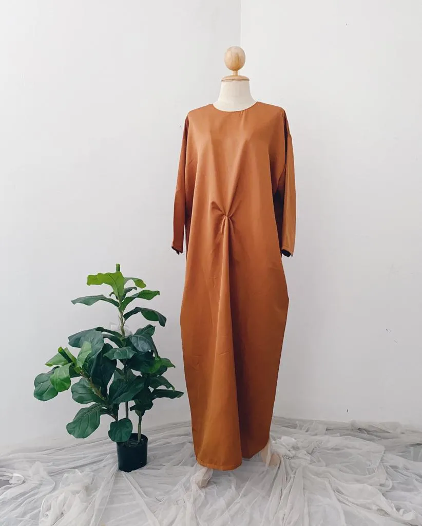 Silky Two in One Plain Kaftan