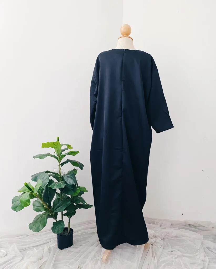 Silky Two in One Plain Kaftan