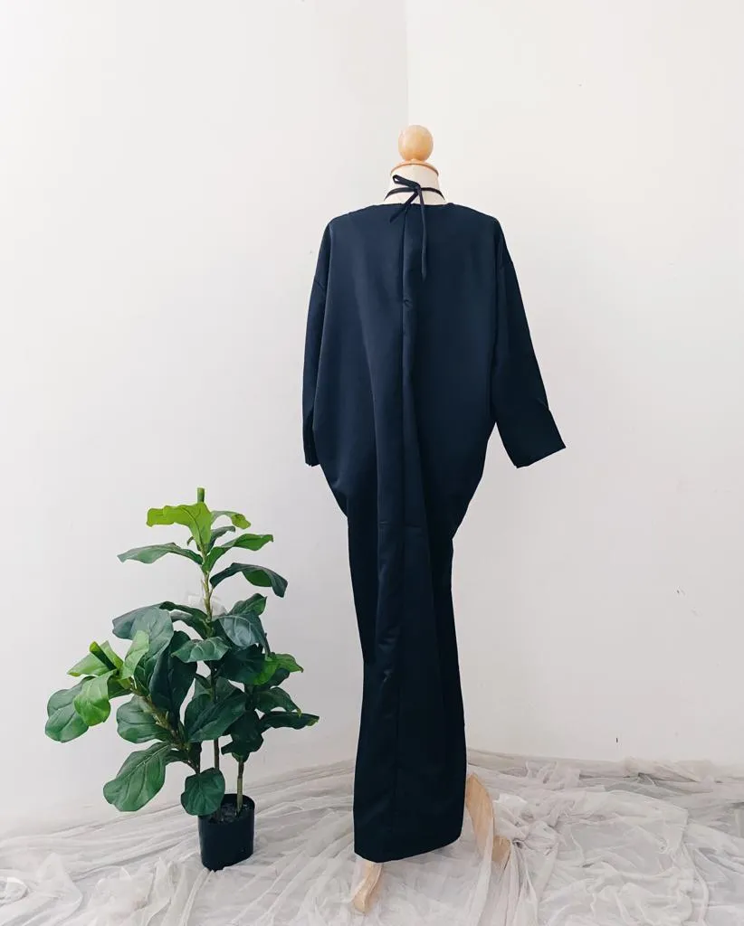 Silky Two in One Plain Kaftan