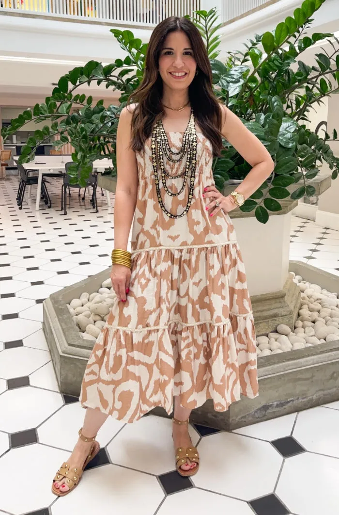 Two in One - Long Printed Skirt / Midi Dress