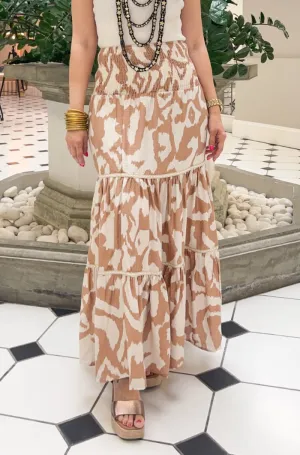 Two in One - Long Printed Skirt / Midi Dress