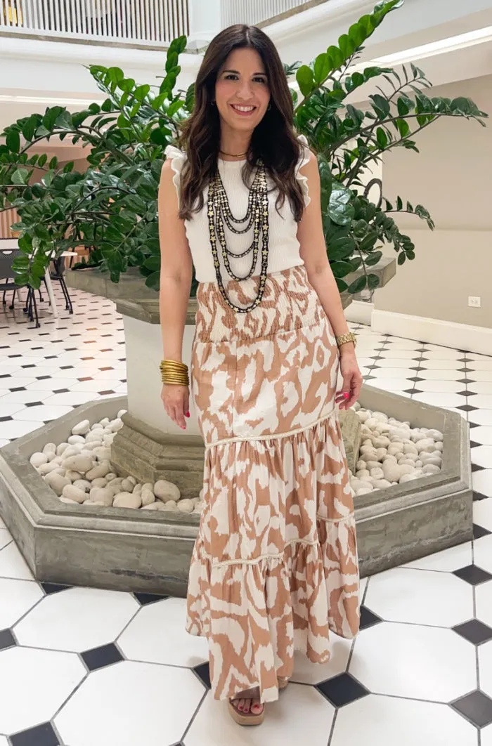 Two in One - Long Printed Skirt / Midi Dress