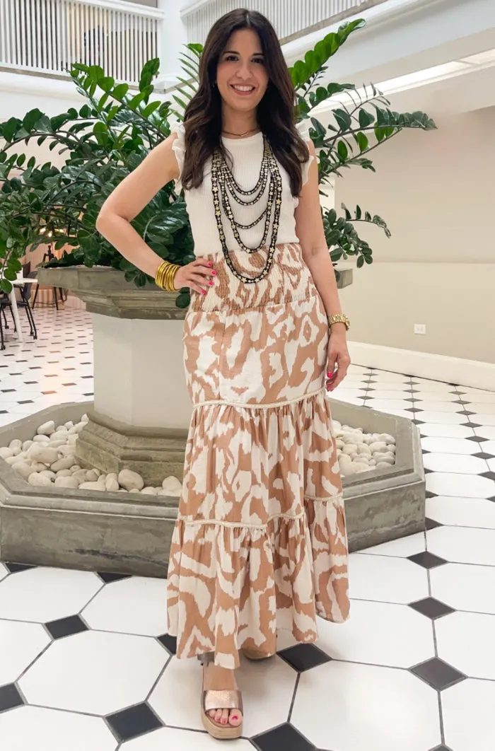 Two in One - Long Printed Skirt / Midi Dress
