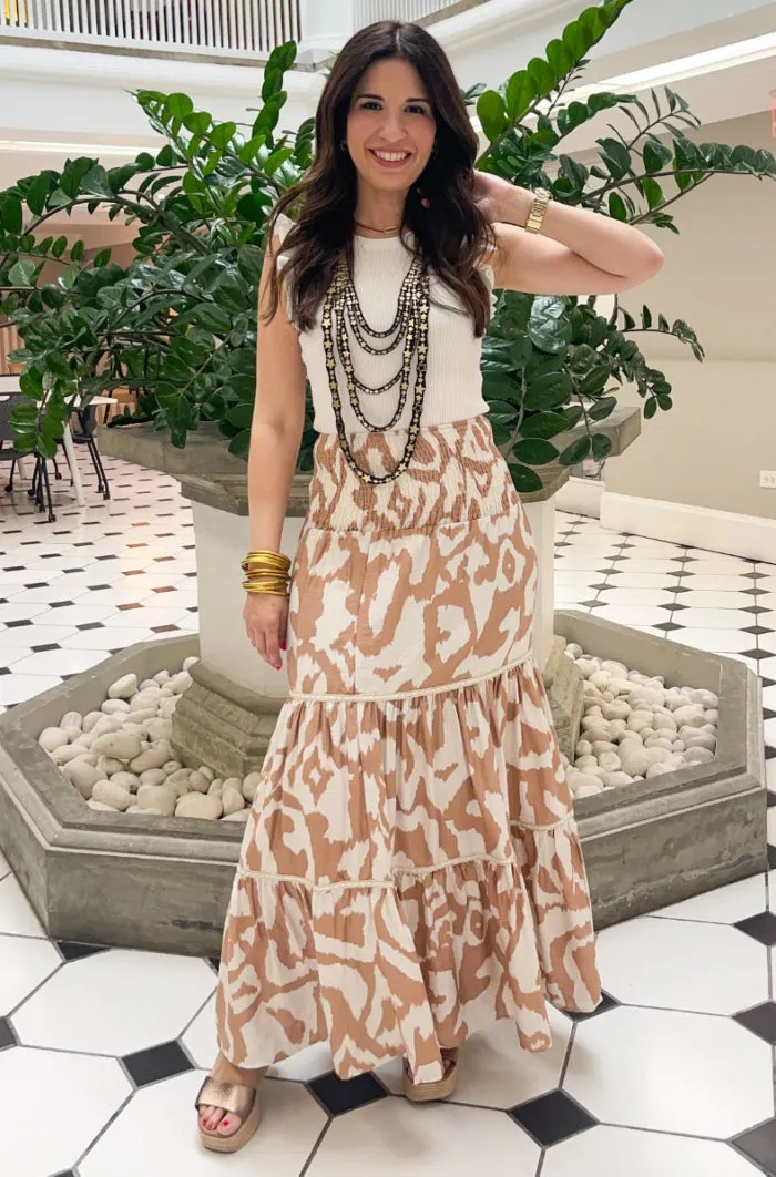 Two in One - Long Printed Skirt / Midi Dress