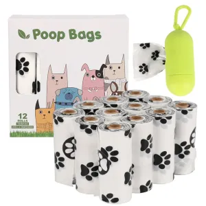 White Footprint Dog Poop Collection Bag -D2W Photo Oxygen Degradation Pet Garbage Bag