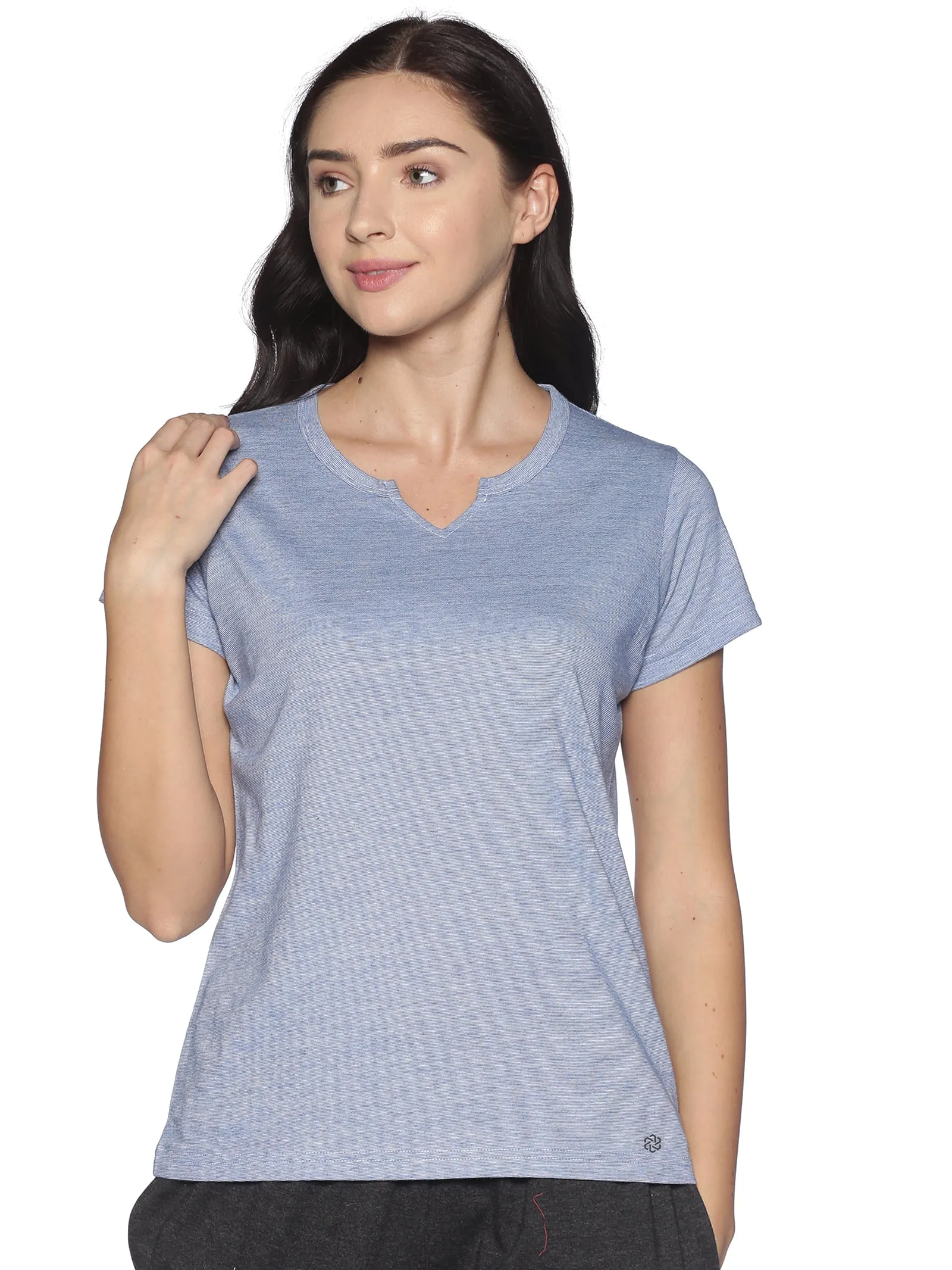 Women's rPET with Recycled Cotton Lazy Round Neck TShirt
