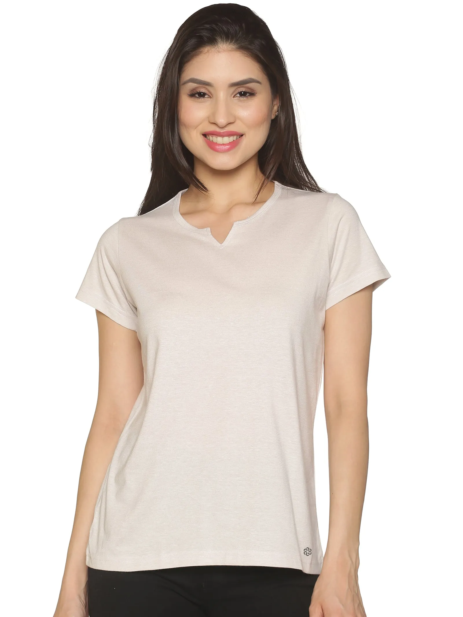 Women's rPET with Recycled Cotton Lazy Round Neck TShirt