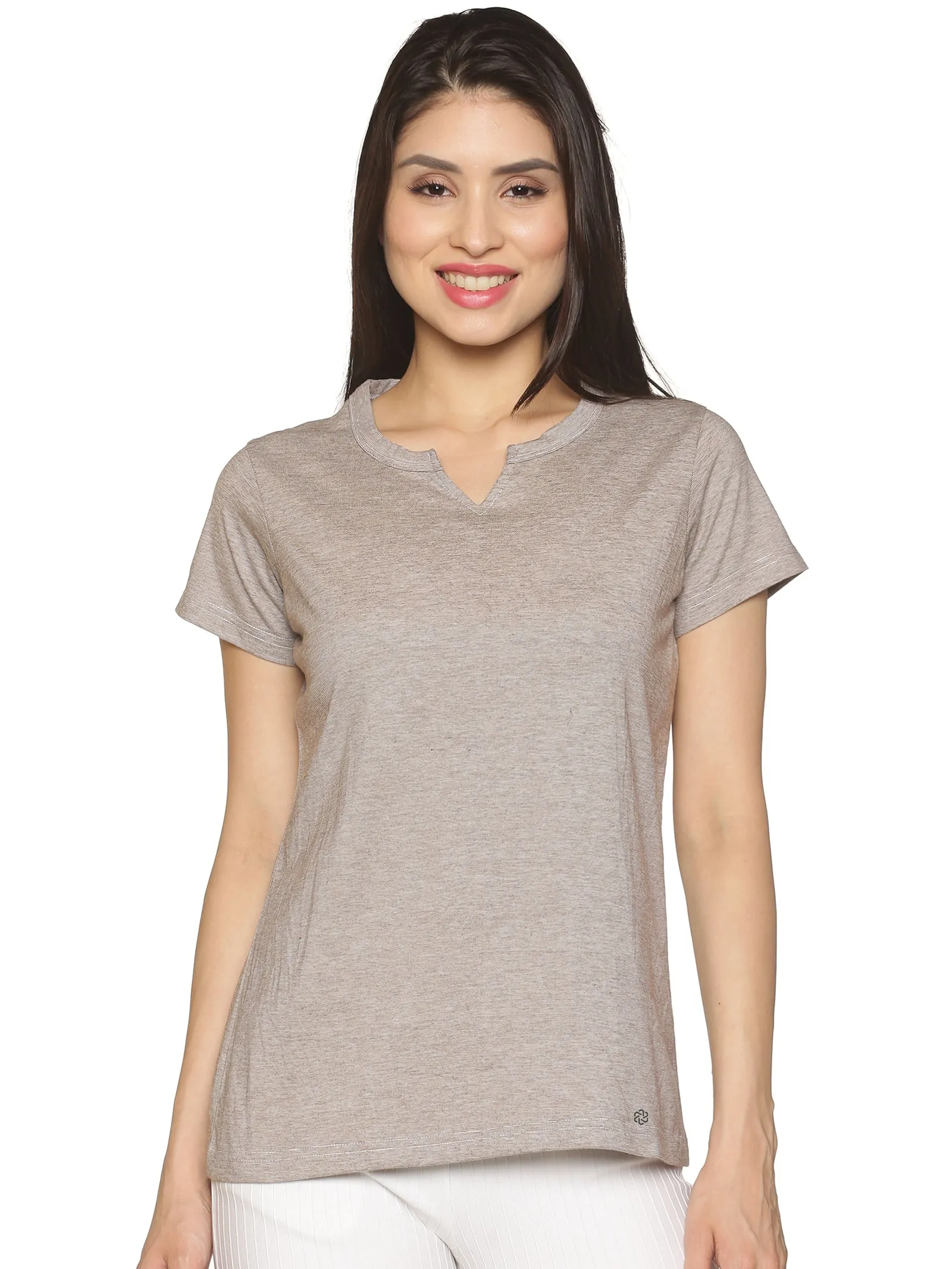 Women's rPET with Recycled Cotton Lazy Round Neck TShirt