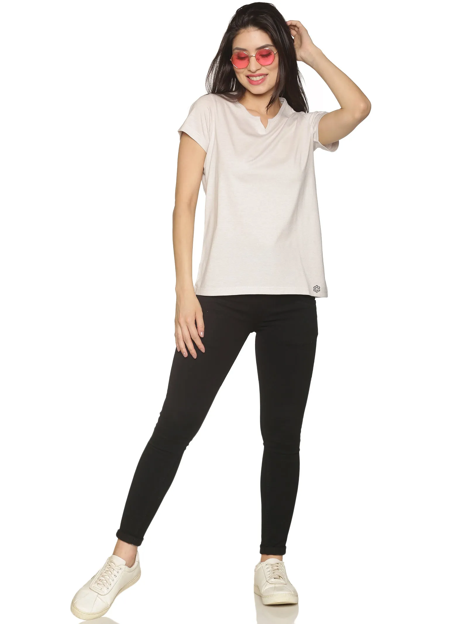 Women's rPET with Recycled Cotton Lazy Round Neck TShirt