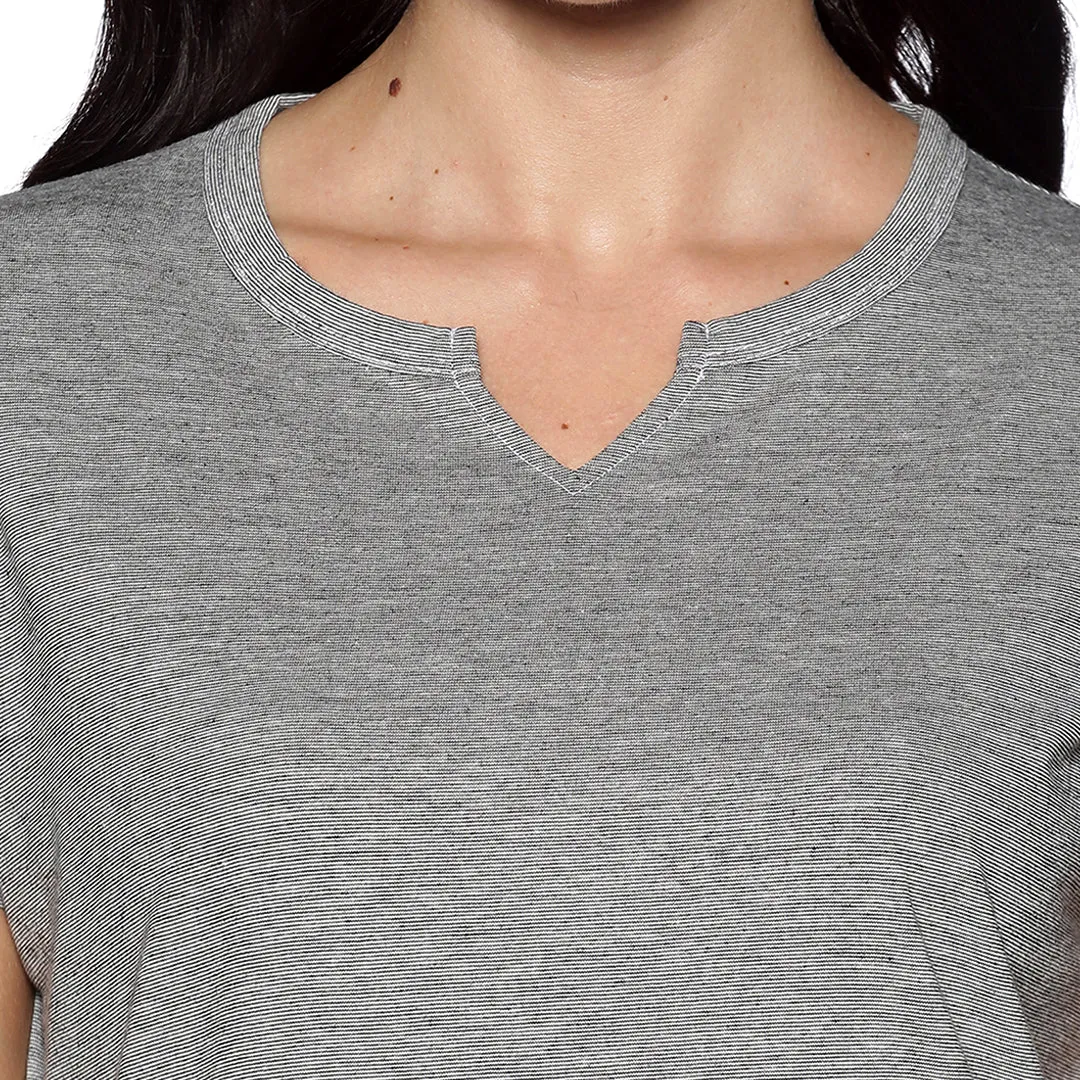 Women's rPET with Recycled Cotton Lazy Round Neck TShirt