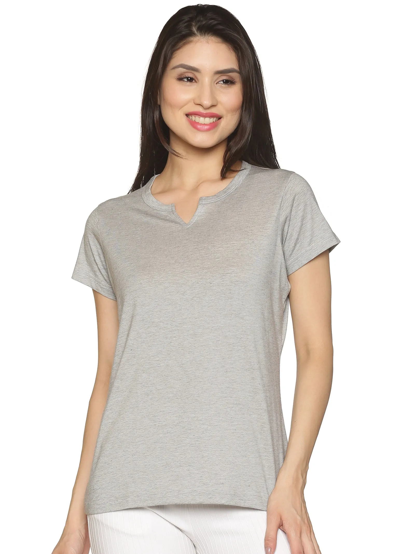 Women's rPET with Recycled Cotton Lazy Round Neck TShirt