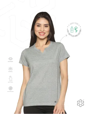 Women's rPET with Recycled Cotton Lazy Round Neck TShirt