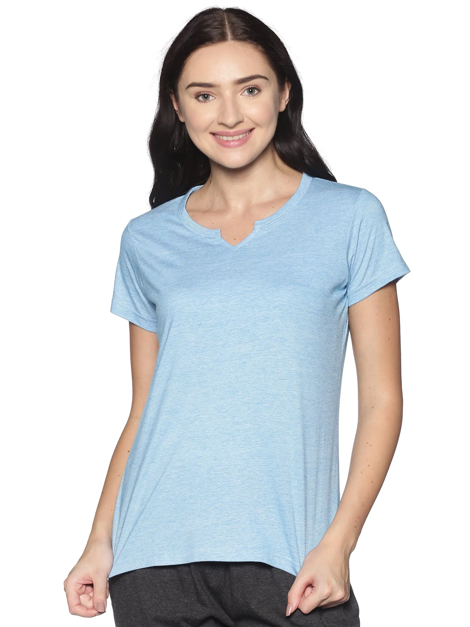 Women's rPET with Recycled Cotton Lazy Round Neck TShirt